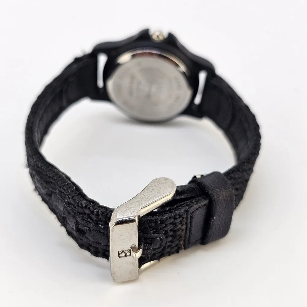 Revlon Watch Women 25MM White Dial Black Nylon Bands Up to 6